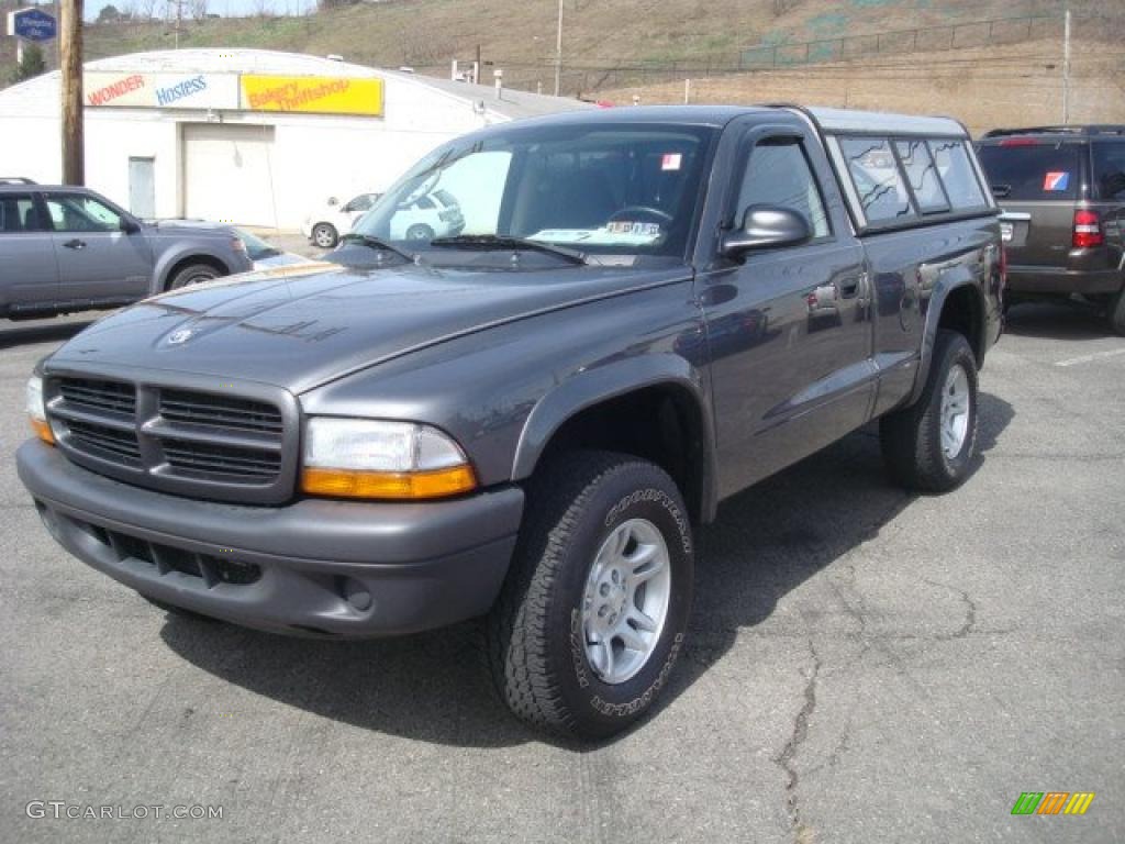 2003 Dakota SXT Regular Cab 4x4 - Graphite Metallic / Dark Slate Gray photo #10