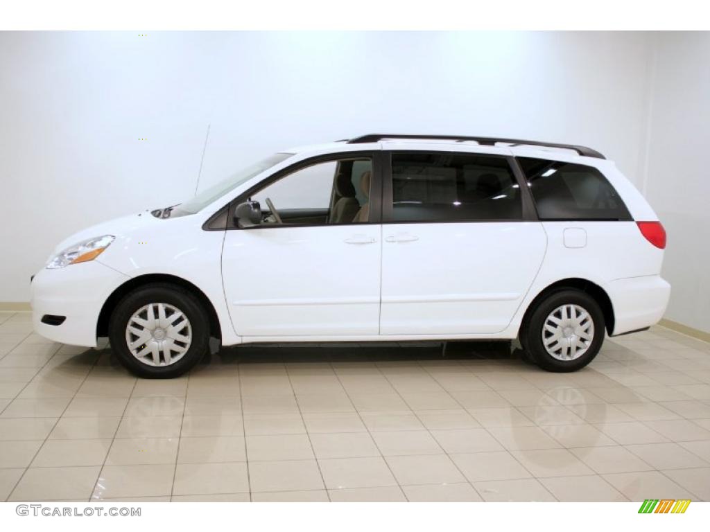2009 Sienna LE - Super White / Taupe photo #4