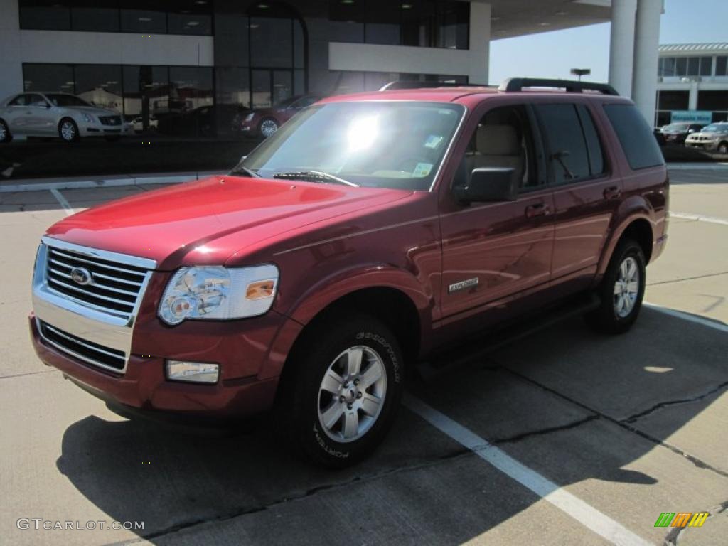 2008 Explorer XLT 4x4 - Redfire Metallic / Camel photo #1