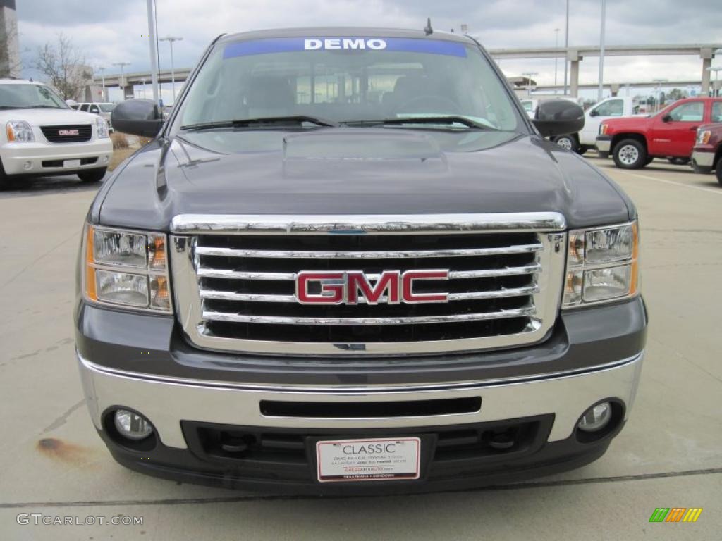 2010 Sierra 1500 SLT Crew Cab 4x4 - Storm Gray Metallic / Light Titanium/Ebony photo #5