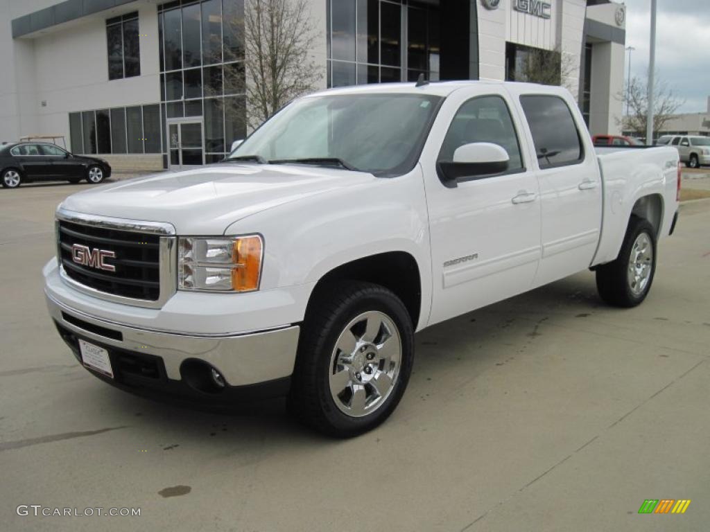 2010 Sierra 1500 SLT Crew Cab 4x4 - Summit White / Ebony photo #1