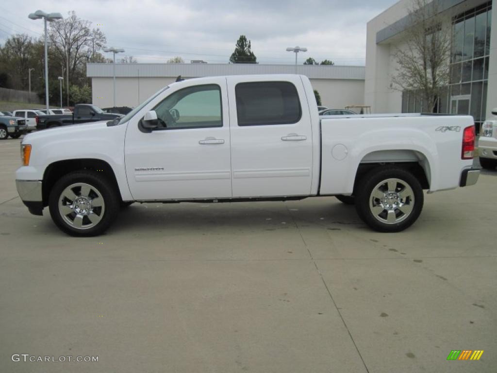 2010 Sierra 1500 SLT Crew Cab 4x4 - Summit White / Ebony photo #3