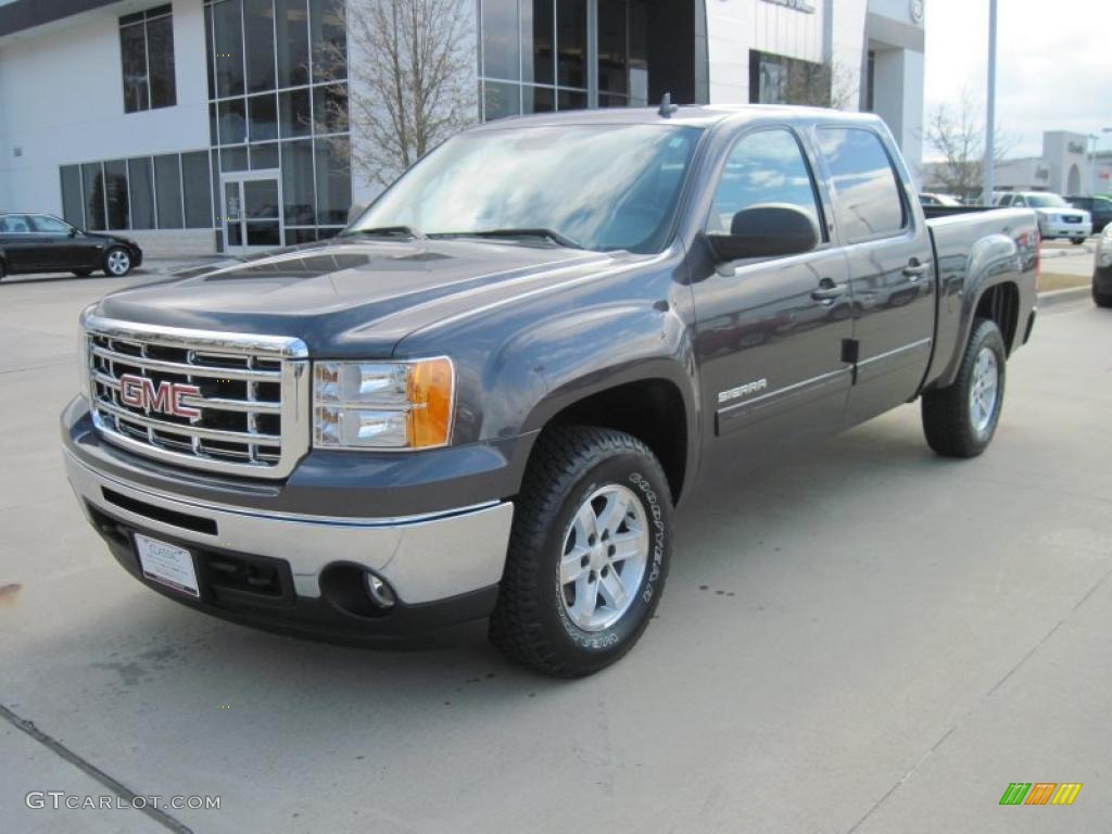 2010 Sierra 1500 SLE Crew Cab 4x4 - Storm Gray Metallic / Ebony photo #1