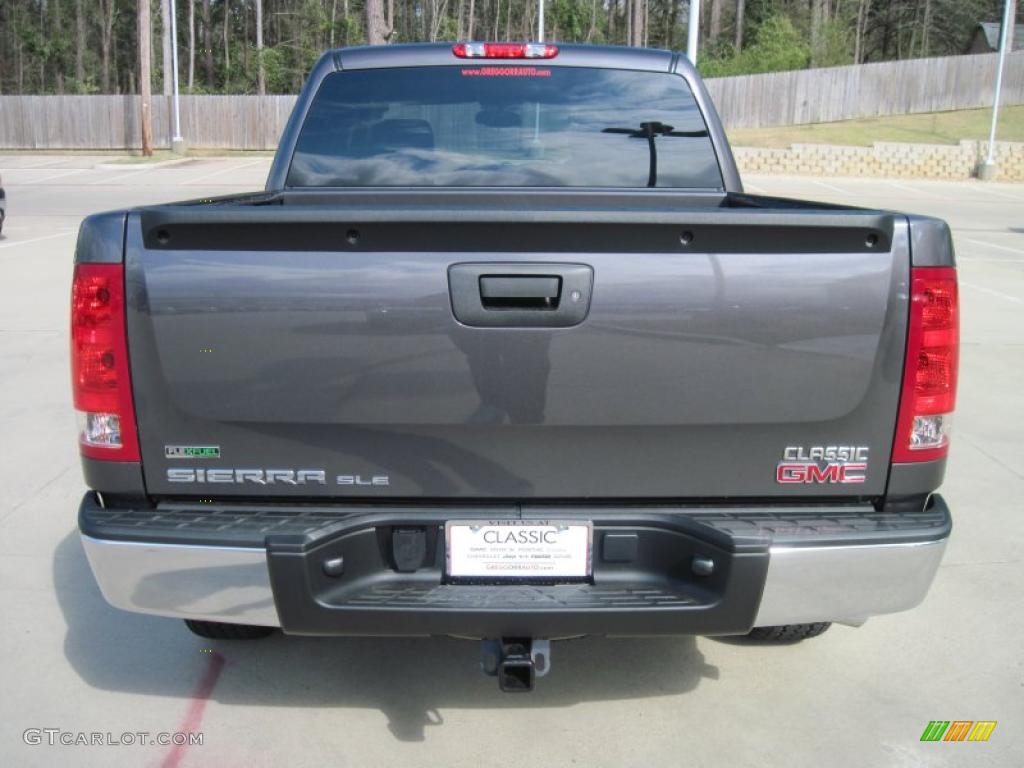 2010 Sierra 1500 SLE Crew Cab 4x4 - Storm Gray Metallic / Ebony photo #6