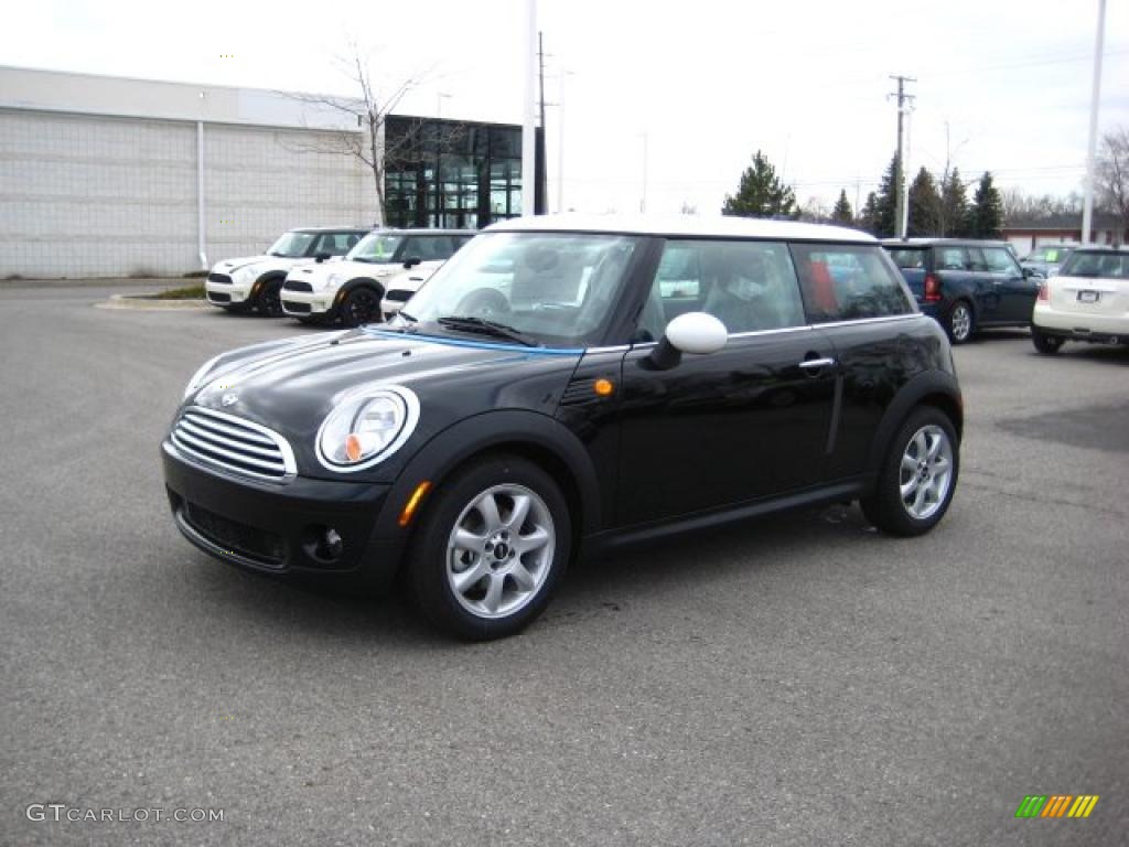 2010 Cooper Hardtop - Midnight Black Metallic / Grey/Carbon Black photo #1