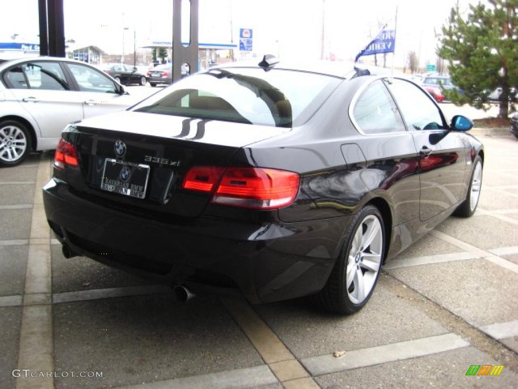 2008 3 Series 335xi Coupe - Black Sapphire Metallic / Saddle Brown/Black photo #8