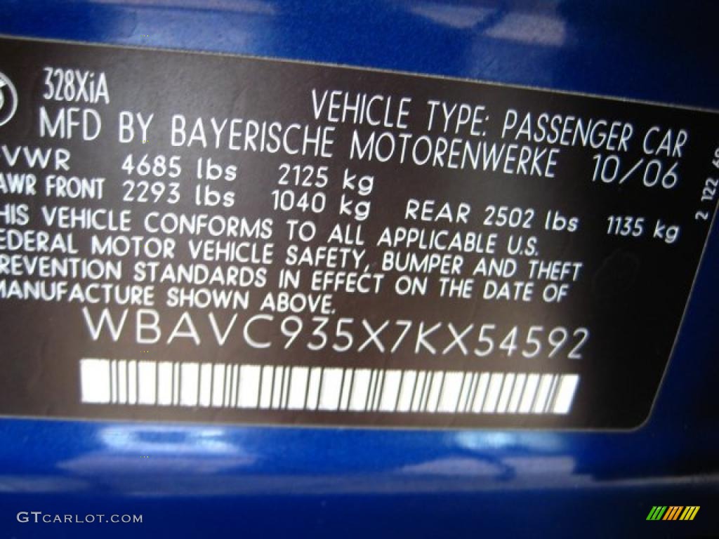 2007 3 Series 328xi Sedan - Montego Blue Metallic / Black photo #24