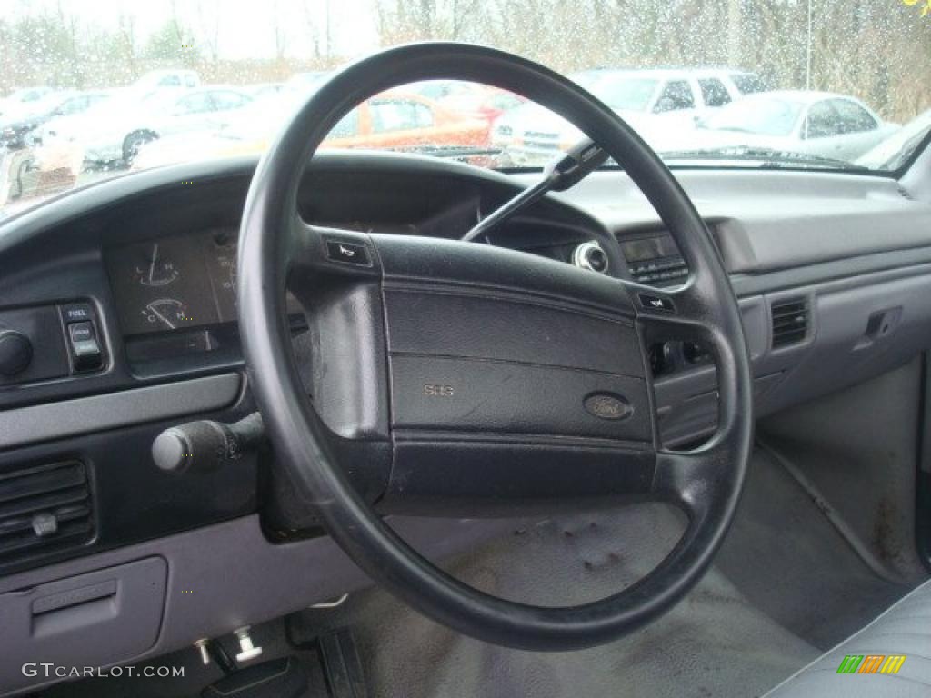 1994 F250 XL Regular Cab - White / Gray photo #8