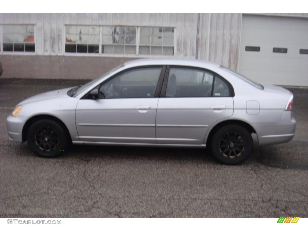 2003 Civic LX Sedan - Satin Silver Metallic / Gray photo #2