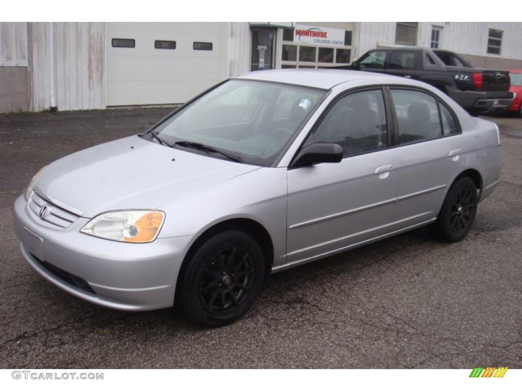 2003 Civic LX Sedan - Satin Silver Metallic / Gray photo #3