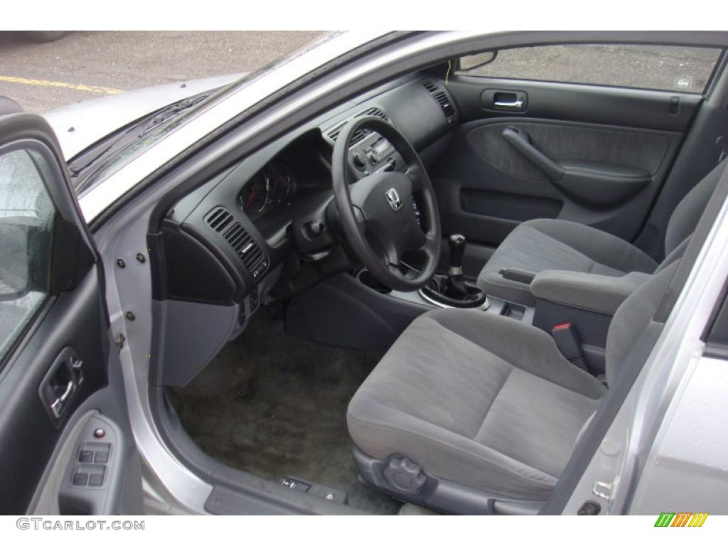 2003 Civic LX Sedan - Satin Silver Metallic / Gray photo #7