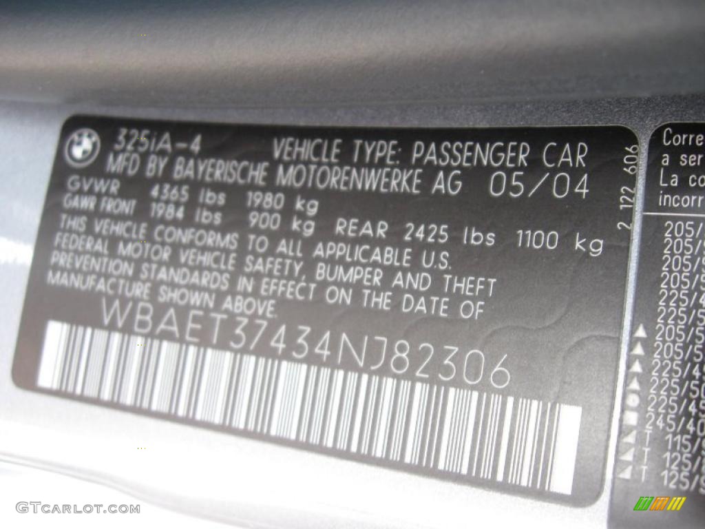 2004 3 Series 325i Sedan - Silver Grey Metallic / Grey photo #14