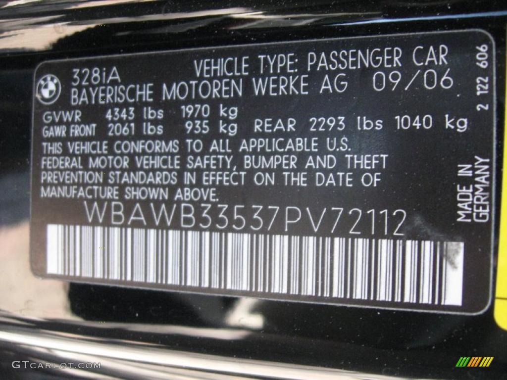 2007 3 Series 328i Coupe - Jet Black / Black photo #14