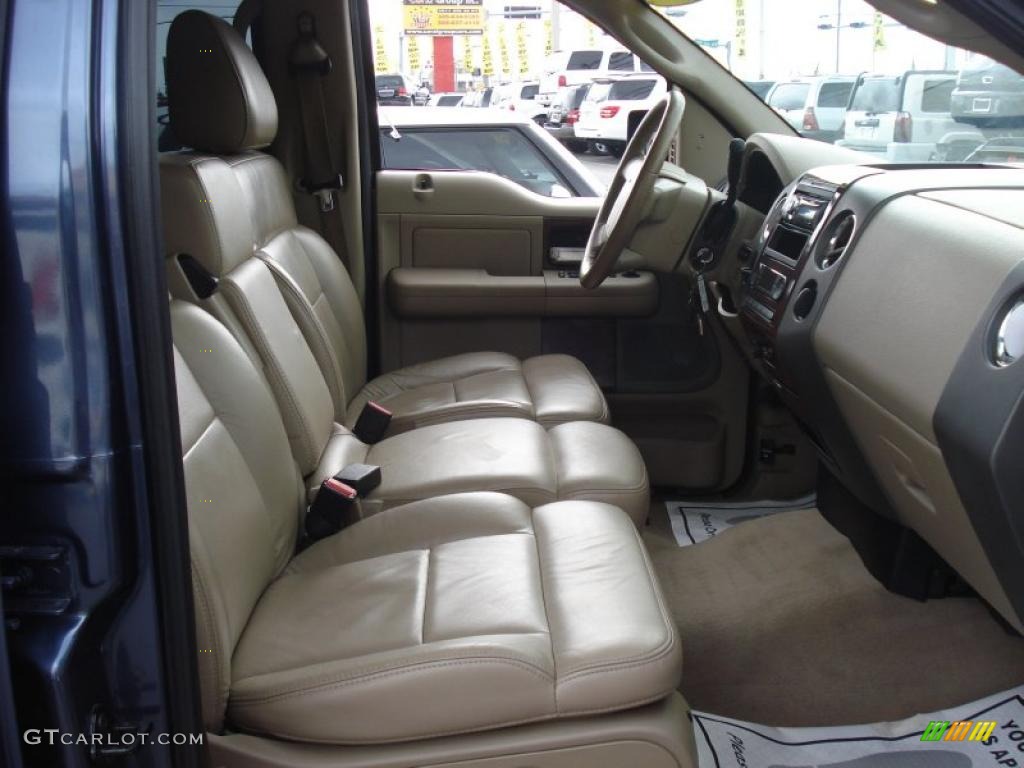 2005 F150 Lariat SuperCrew - Medium Wedgewood Blue Metallic / Tan photo #12