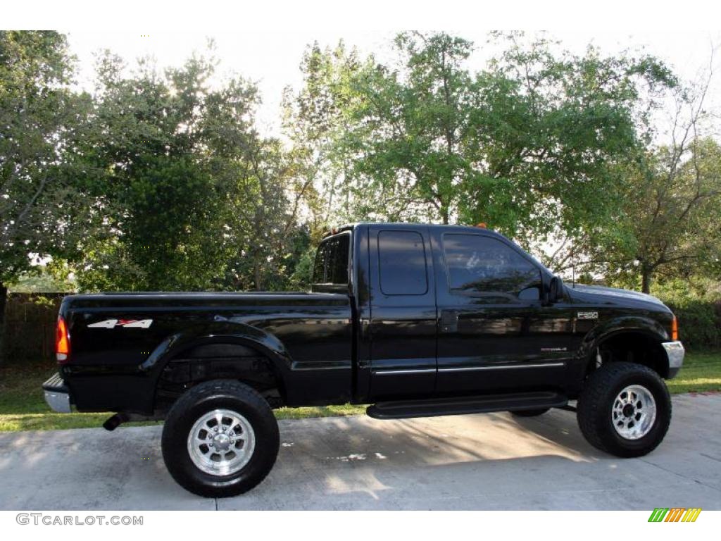 1999 F350 Super Duty Lariat SuperCab 4x4 - Black / Medium Prairie Tan photo #10