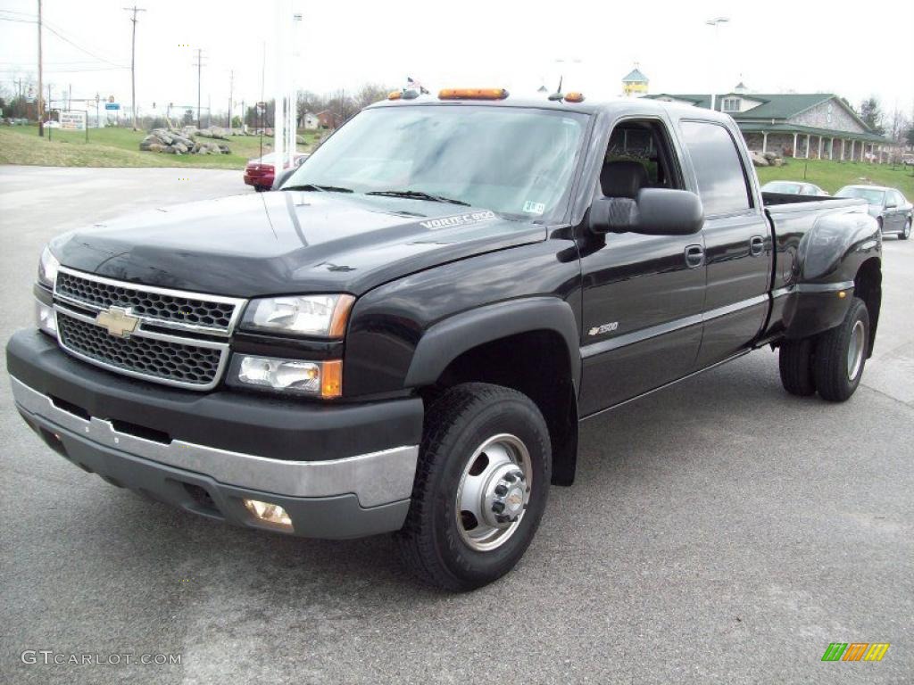 2005 Silverado 3500 LT Crew Cab 4x4 Dually - Black / Dark Charcoal photo #14