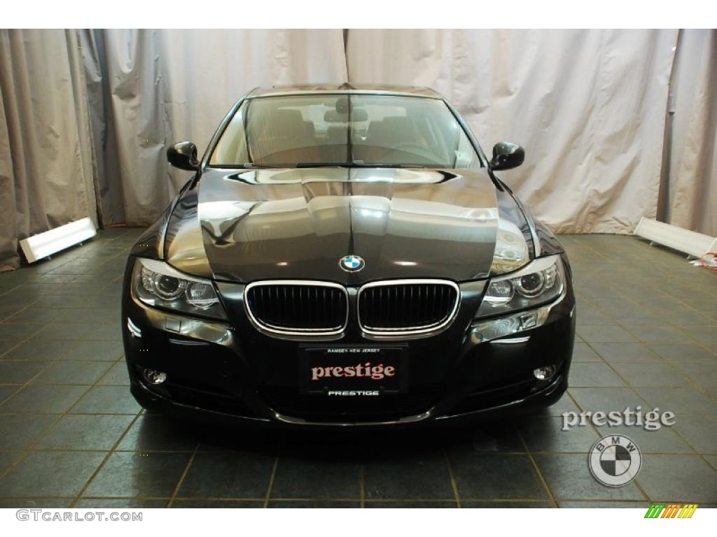 2009 3 Series 328xi Sedan - Black Sapphire Metallic / Coral Red/Black Dakota Leather photo #6