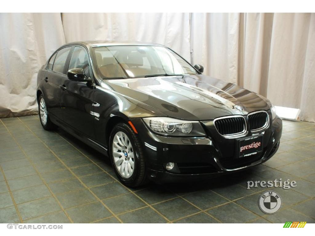 2009 3 Series 328xi Sedan - Black Sapphire Metallic / Coral Red/Black Dakota Leather photo #7