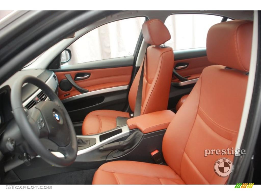 2009 3 Series 328xi Sedan - Black Sapphire Metallic / Coral Red/Black Dakota Leather photo #9