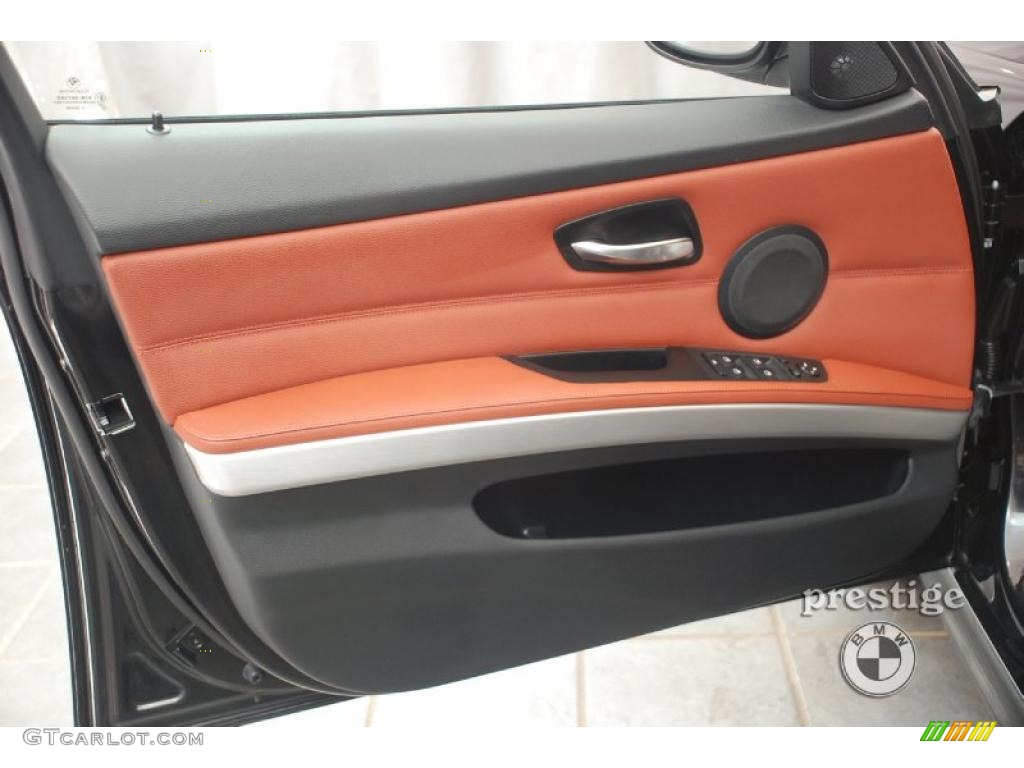 2009 3 Series 328xi Sedan - Black Sapphire Metallic / Coral Red/Black Dakota Leather photo #11