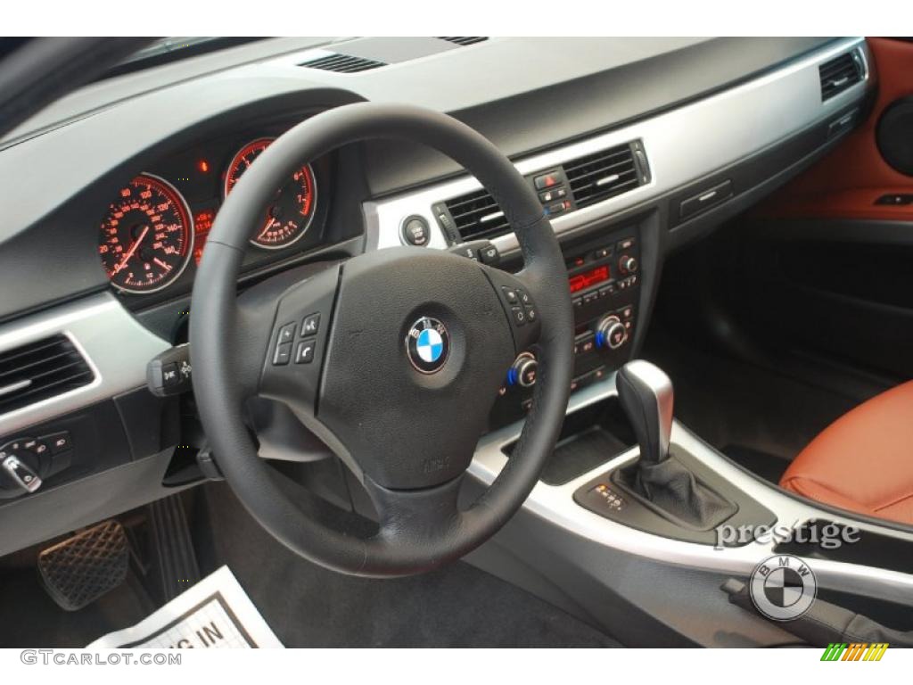 2009 3 Series 328xi Sedan - Black Sapphire Metallic / Coral Red/Black Dakota Leather photo #14