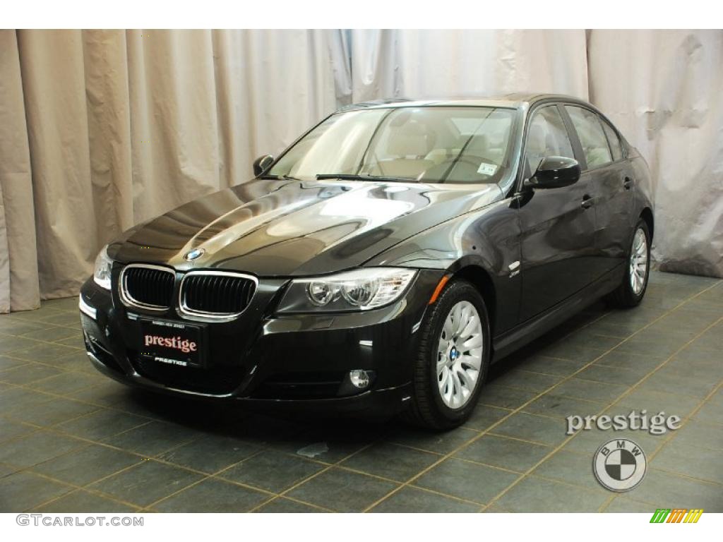 2009 3 Series 328xi Sedan - Black Sapphire Metallic / Cream Beige Dakota Leather photo #1
