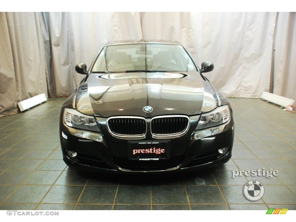 2009 3 Series 328xi Sedan - Black Sapphire Metallic / Cream Beige Dakota Leather photo #6