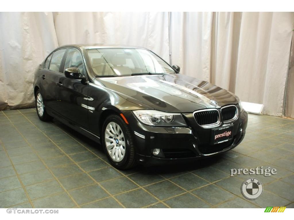 2009 3 Series 328xi Sedan - Black Sapphire Metallic / Cream Beige Dakota Leather photo #7