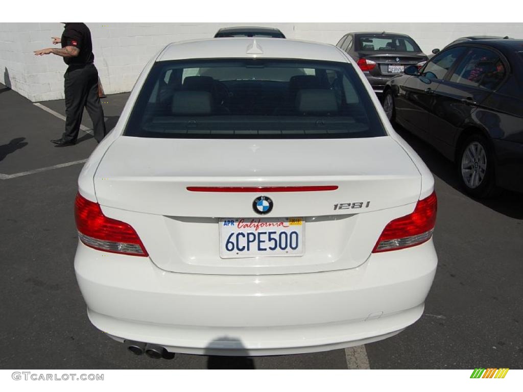 2008 1 Series 128i Coupe - Alpine White / Black photo #4