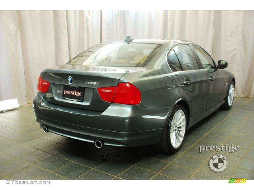 2009 3 Series 335xi Sedan - Tasman Green Metallic / Beige photo #2