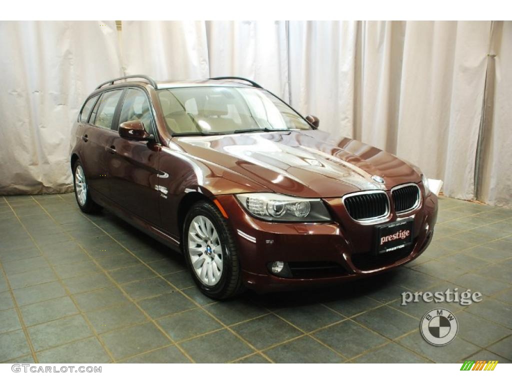 2009 3 Series 328xi Sport Wagon - Barbara Red Metallic / Beige photo #7