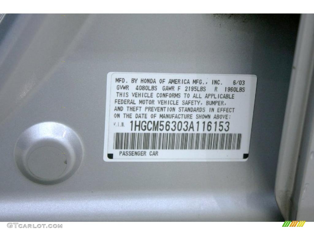 2003 Accord LX Sedan - Satin Silver Metallic / Black photo #25