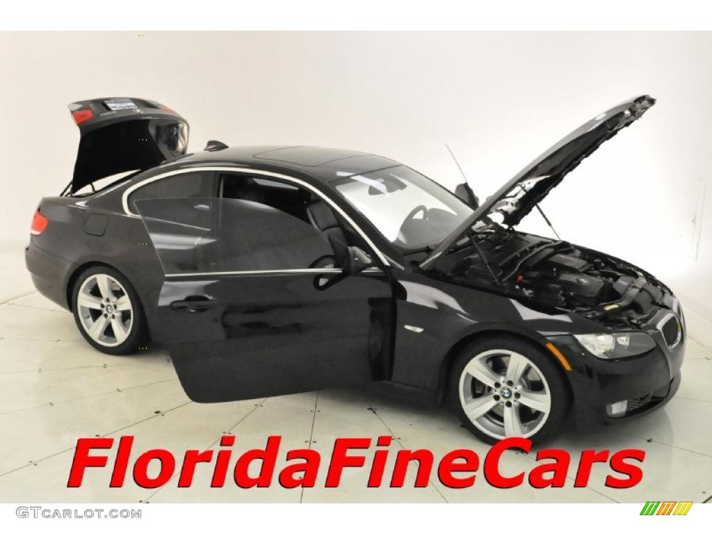 2007 3 Series 335i Coupe - Black Sapphire Metallic / Black photo #7