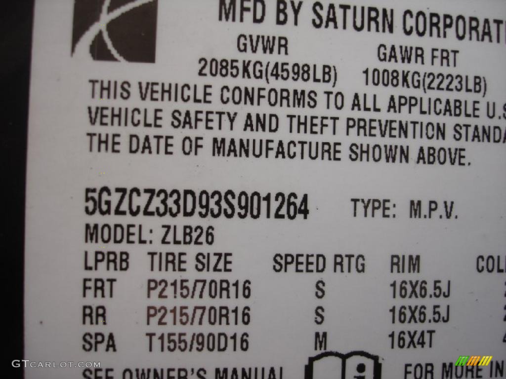 2003 VUE  - Bright Blue / Gray photo #11