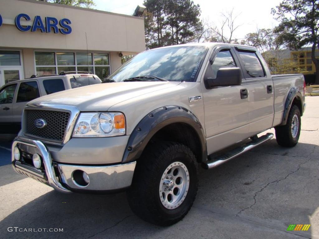 2006 F150 Lariat SuperCrew 4x4 - Smokestone Metallic / Black photo #2