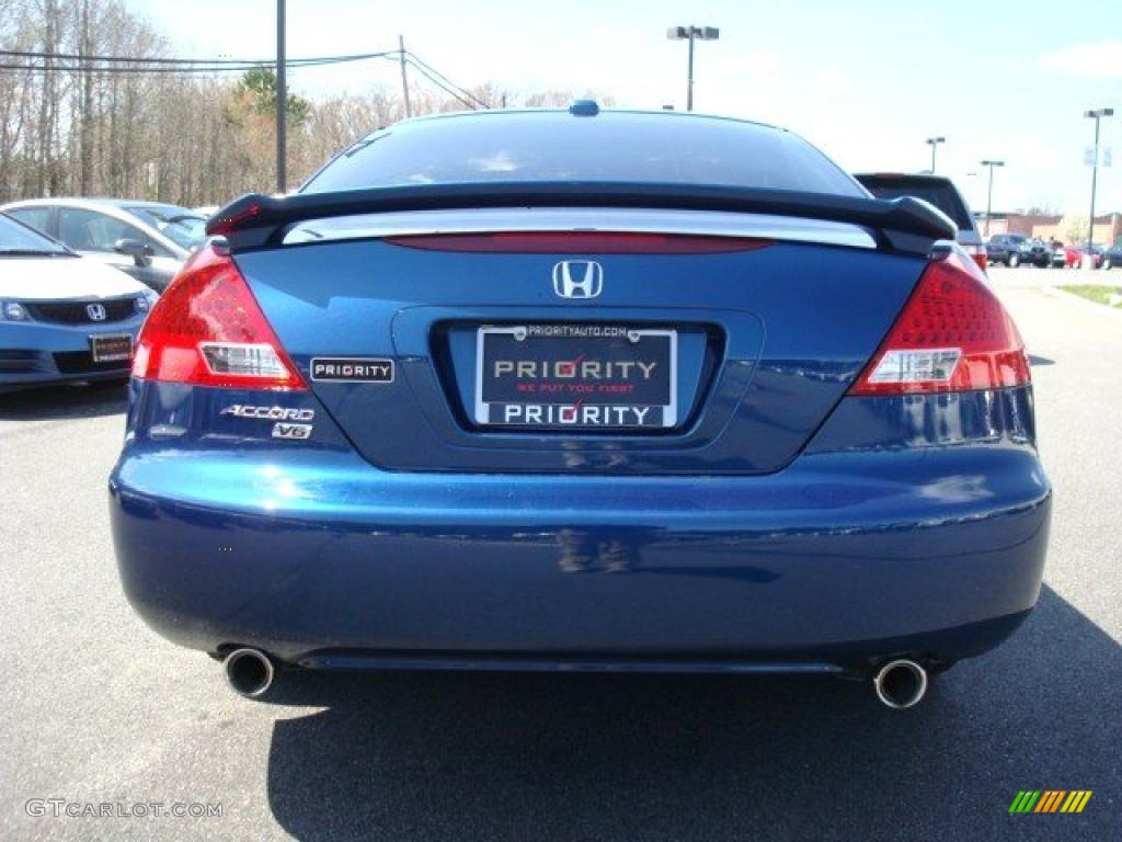 2007 Accord EX V6 Coupe - Sapphire Blue Pearl / Black photo #6