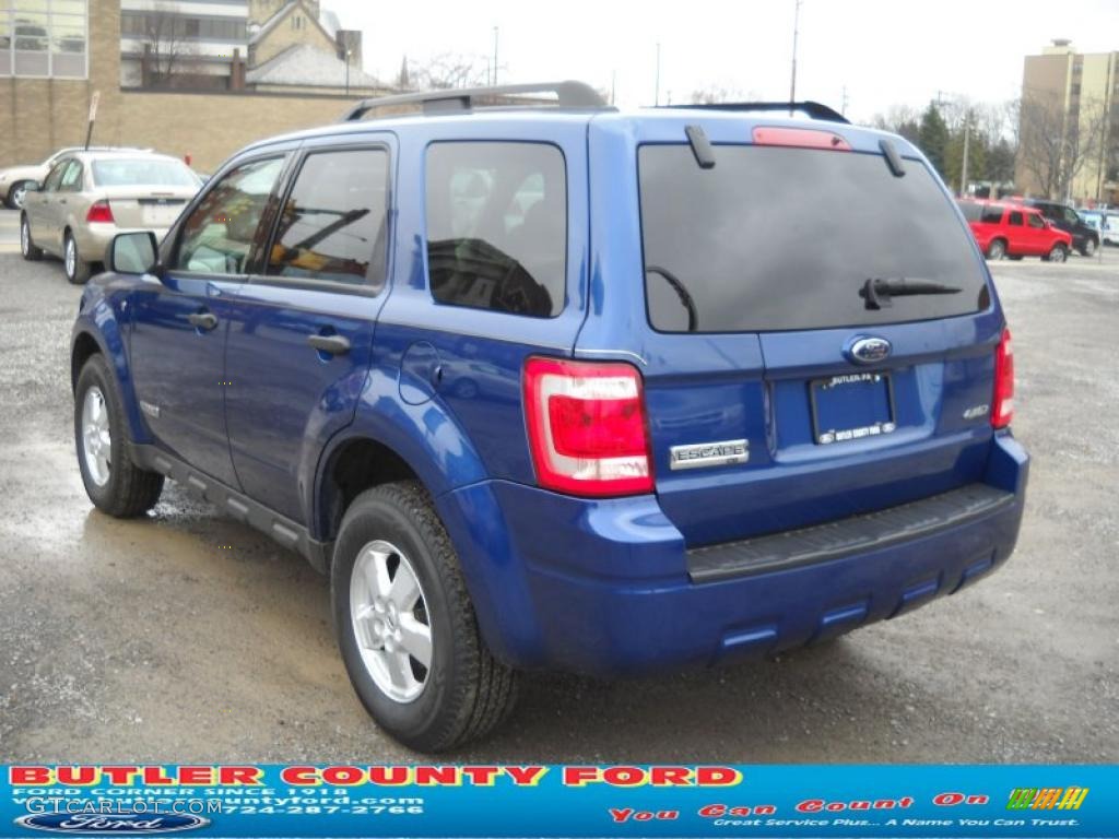 2008 Escape XLT V6 4WD - Vista Blue Metallic / Stone photo #4