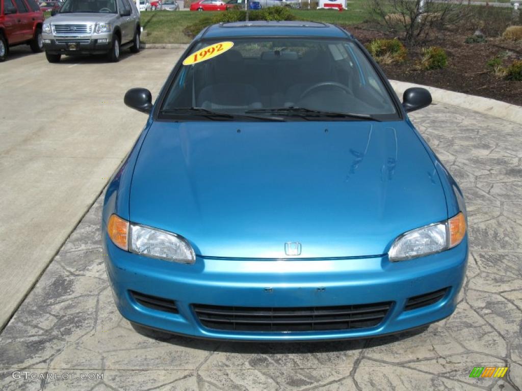 1992 Civic DX Hatchback - Harvard Blue Pearl / Gray photo #5
