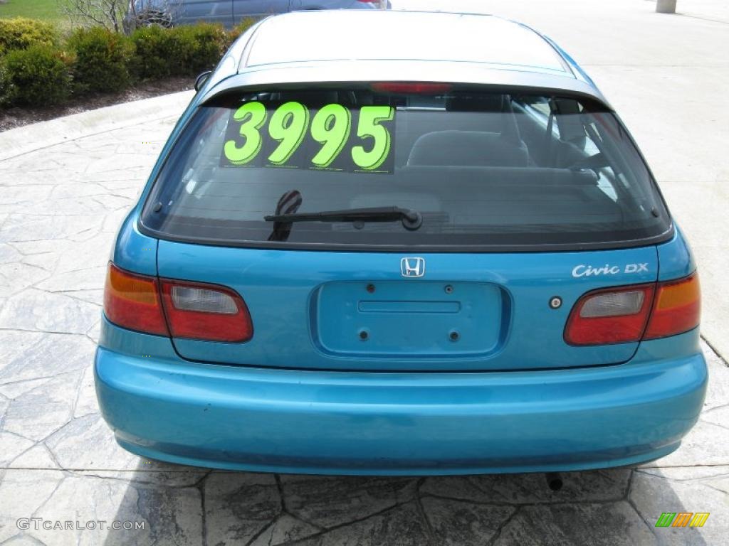 1992 Civic DX Hatchback - Harvard Blue Pearl / Gray photo #6