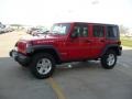 2010 Flame Red Jeep Wrangler Unlimited Rubicon 4x4  photo #20