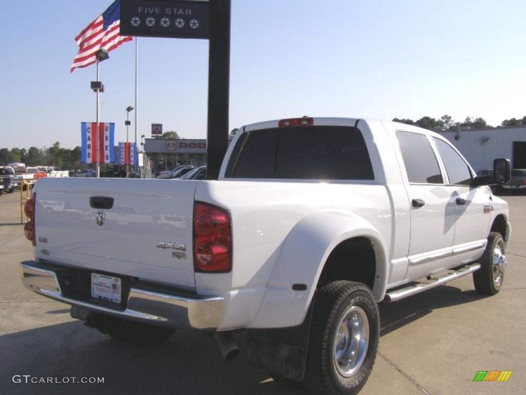 2008 Ram 3500 Laramie Mega Cab 4x4 Dually - Bright White / Khaki photo #5