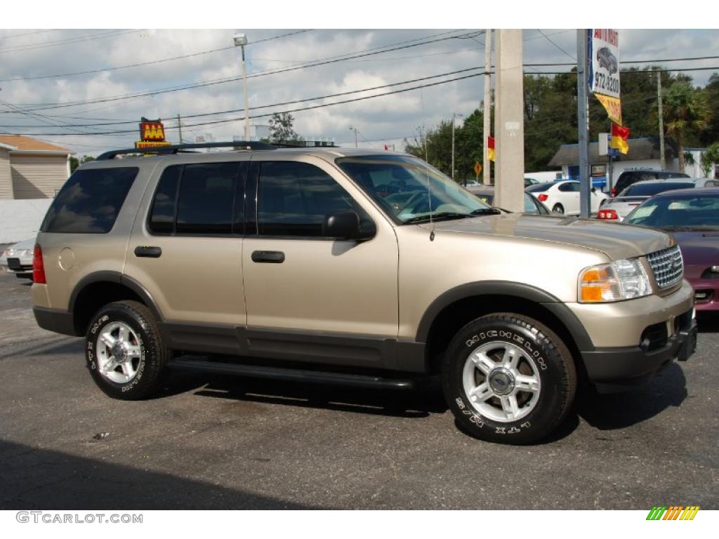 2003 Explorer XLT - Harvest Gold Metallic / Medium Parchment Beige photo #2