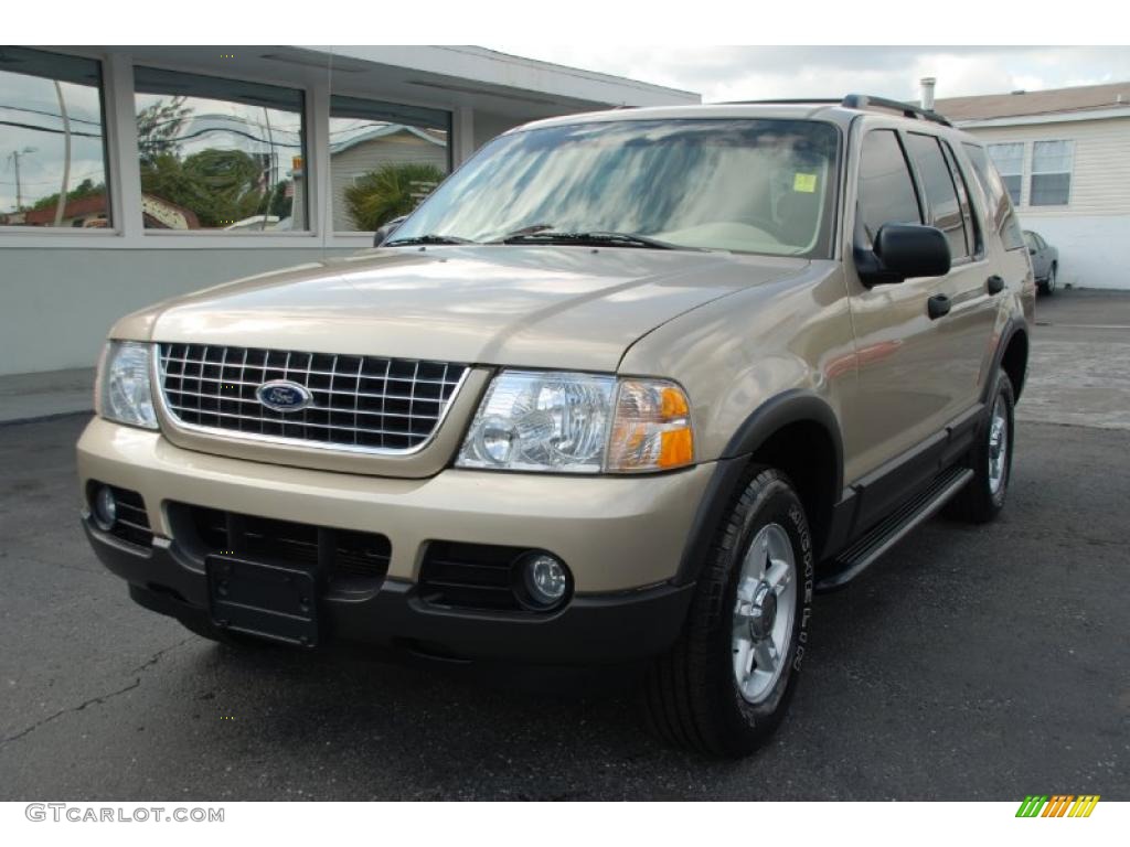 2003 Explorer XLT - Harvest Gold Metallic / Medium Parchment Beige photo #9