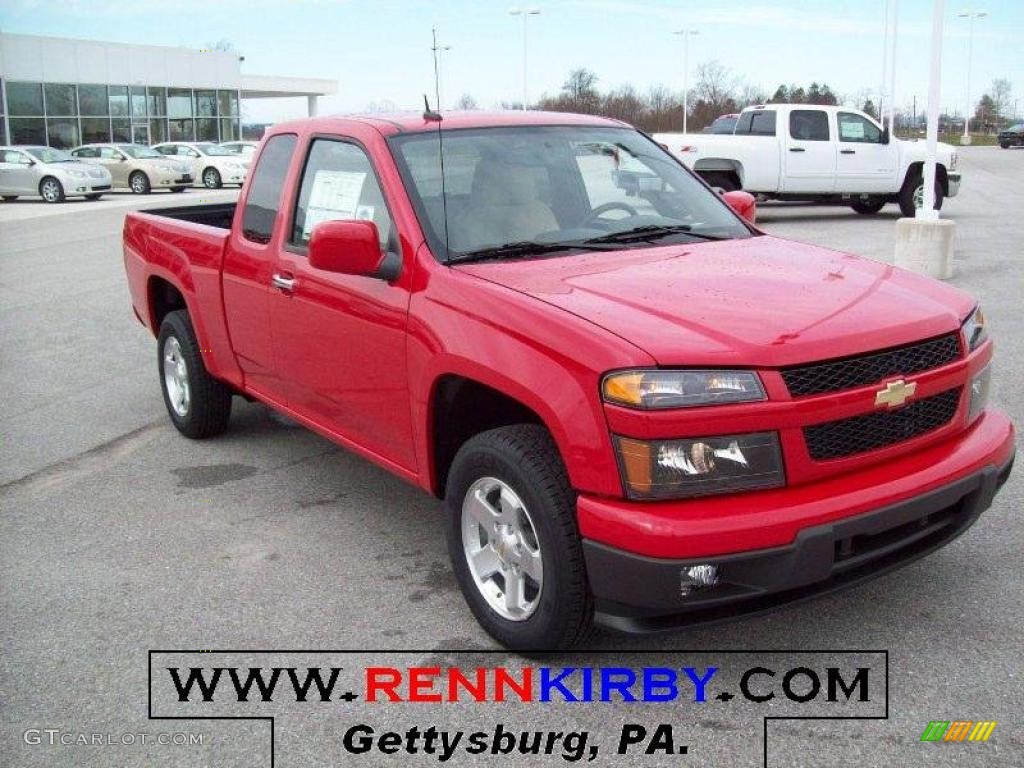 2010 Colorado LT Extended Cab - Victory Red / Ebony/Light Cashmere photo #1