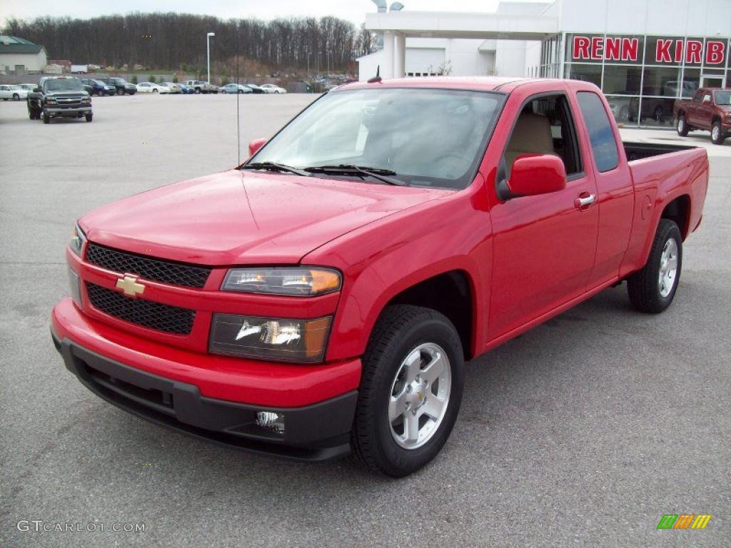 2010 Colorado LT Extended Cab - Victory Red / Ebony/Light Cashmere photo #2