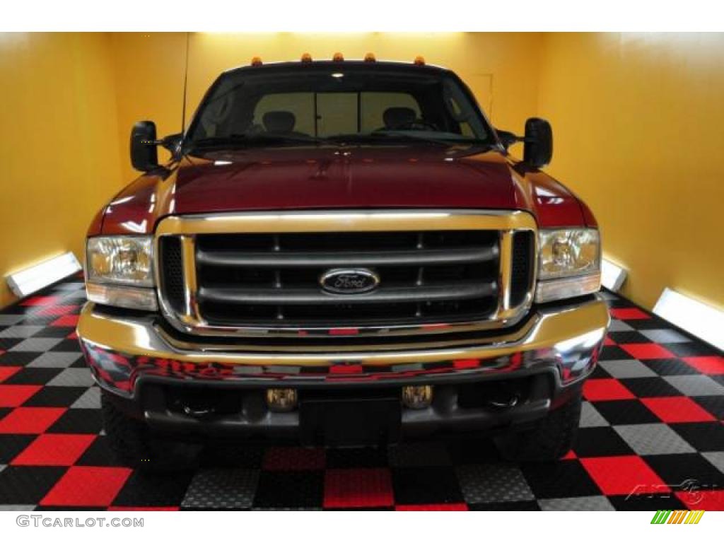 2003 F250 Super Duty XLT SuperCab 4x4 - Toreador Red Metallic / Dark Flint Grey photo #2