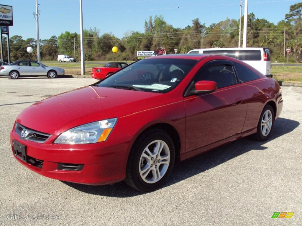 2007 Accord EX-L Coupe - San Marino Red / Black photo #1