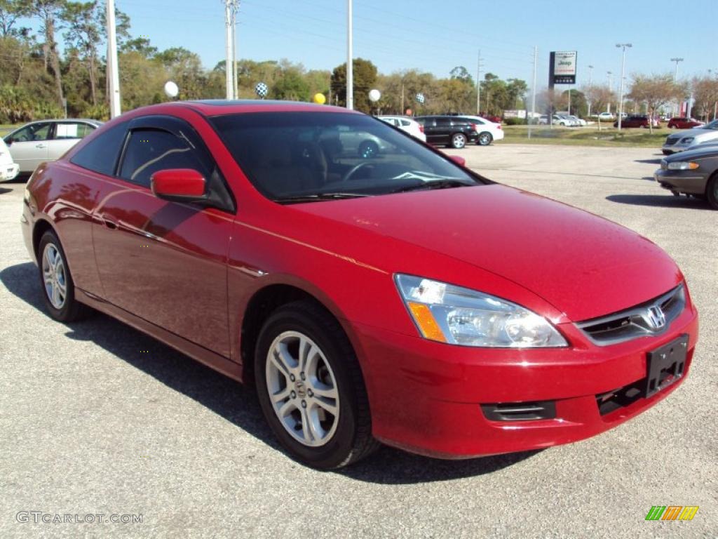 2007 Accord EX-L Coupe - San Marino Red / Black photo #10