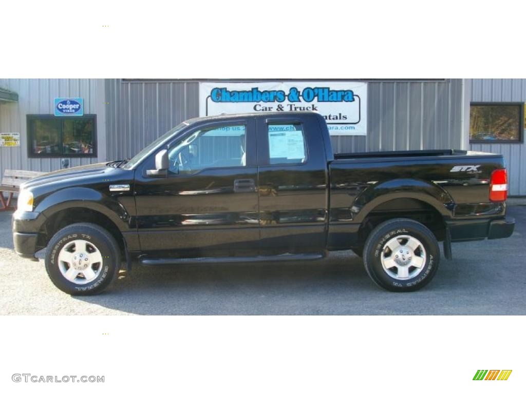 2006 F150 STX SuperCab 4x4 - Black / Medium/Dark Flint photo #2