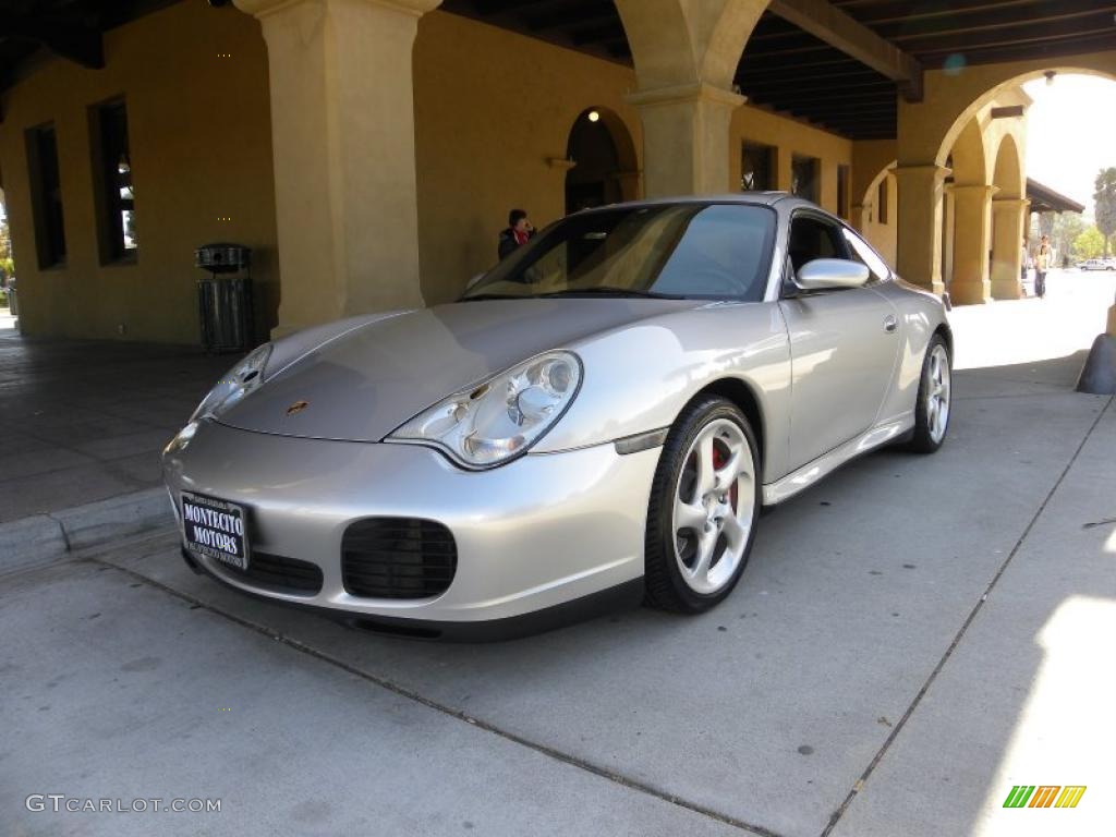 2003 911 Carrera 4S Coupe - Arctic Silver Metallic / Black photo #1